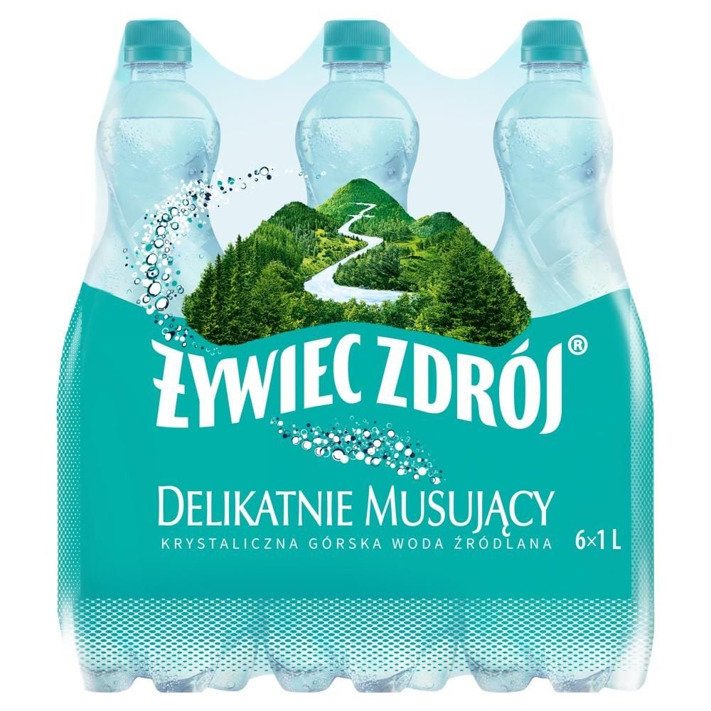 Żywiec Zdrój Delikatnie Musujący Woda źródlana 6 x 1 l