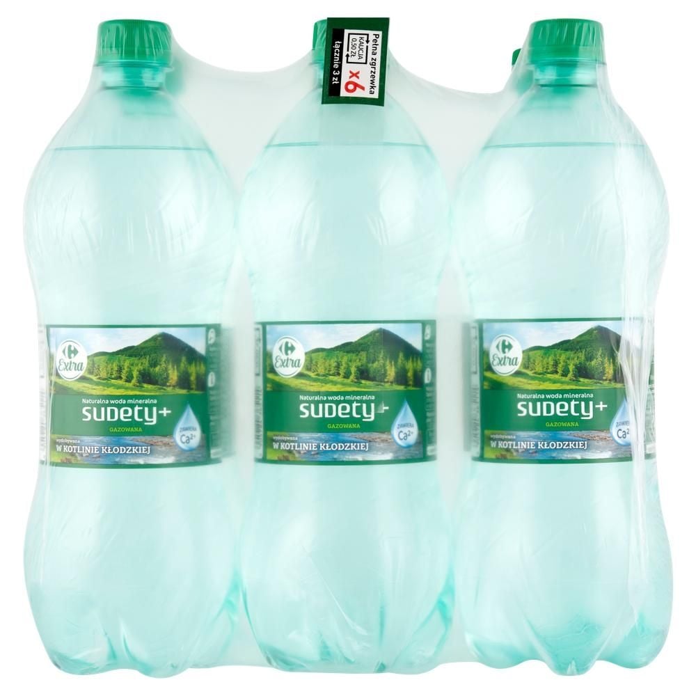 Carrefour Extra Sudety+ Naturalna woda mineralna gazowana 6 x 1 l