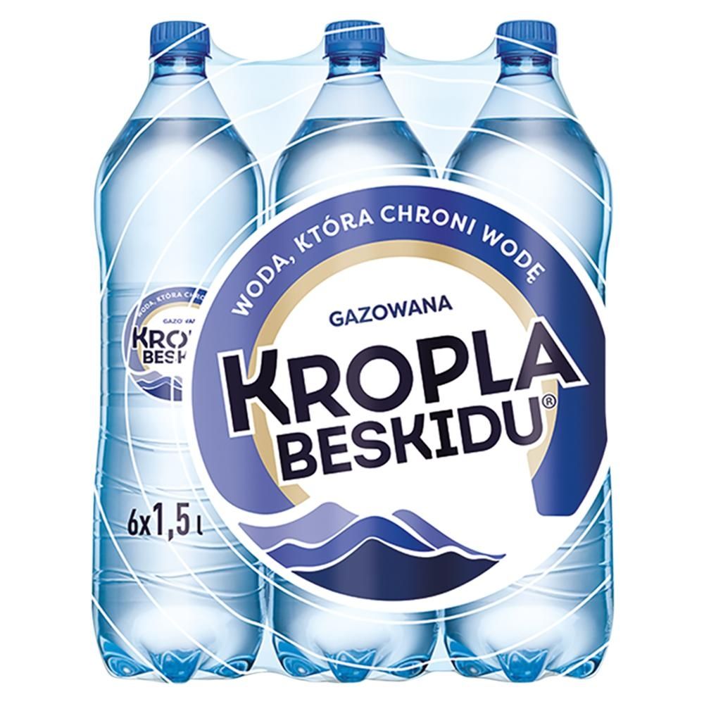 Kropla Beskidu Naturalna woda mineralna gazowana 6 x 1,5 l