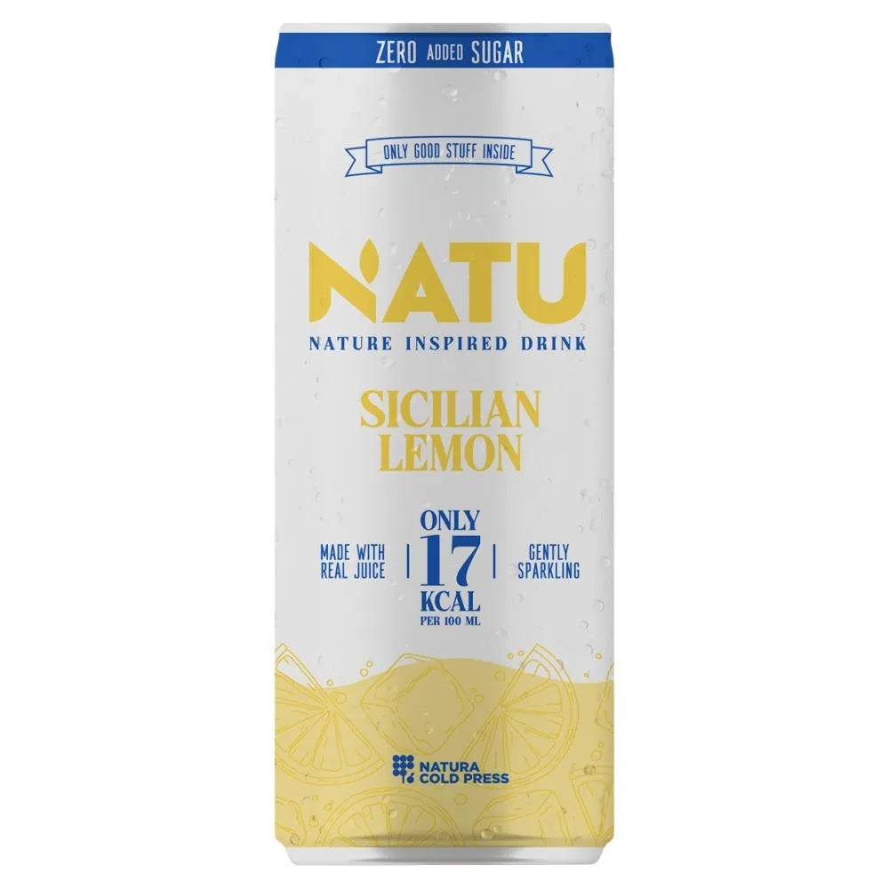 Natu Napój gazowany o smaku cytrynowym 250 ml