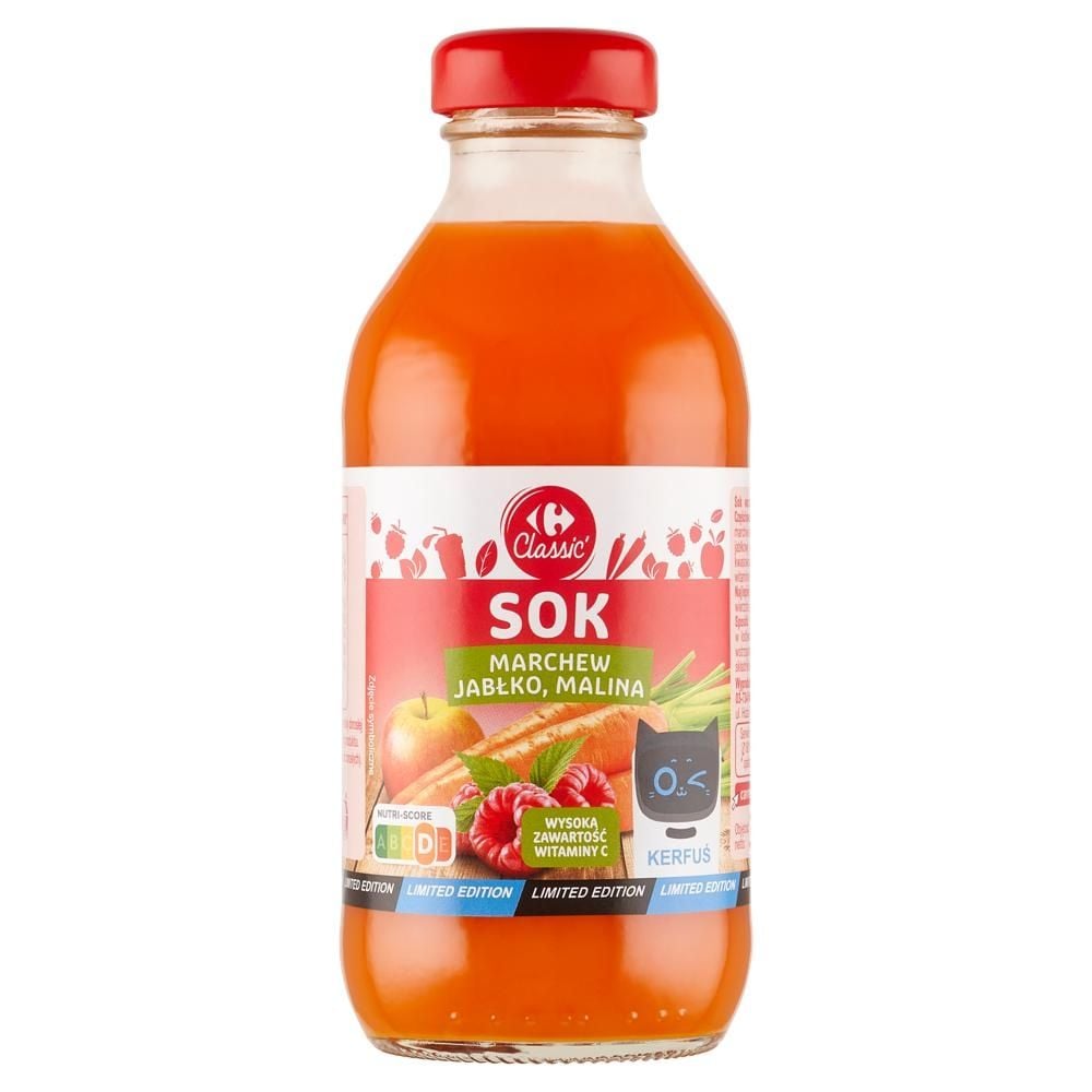 Carrefour Classic Sok marchew jabłko malina 330 ml