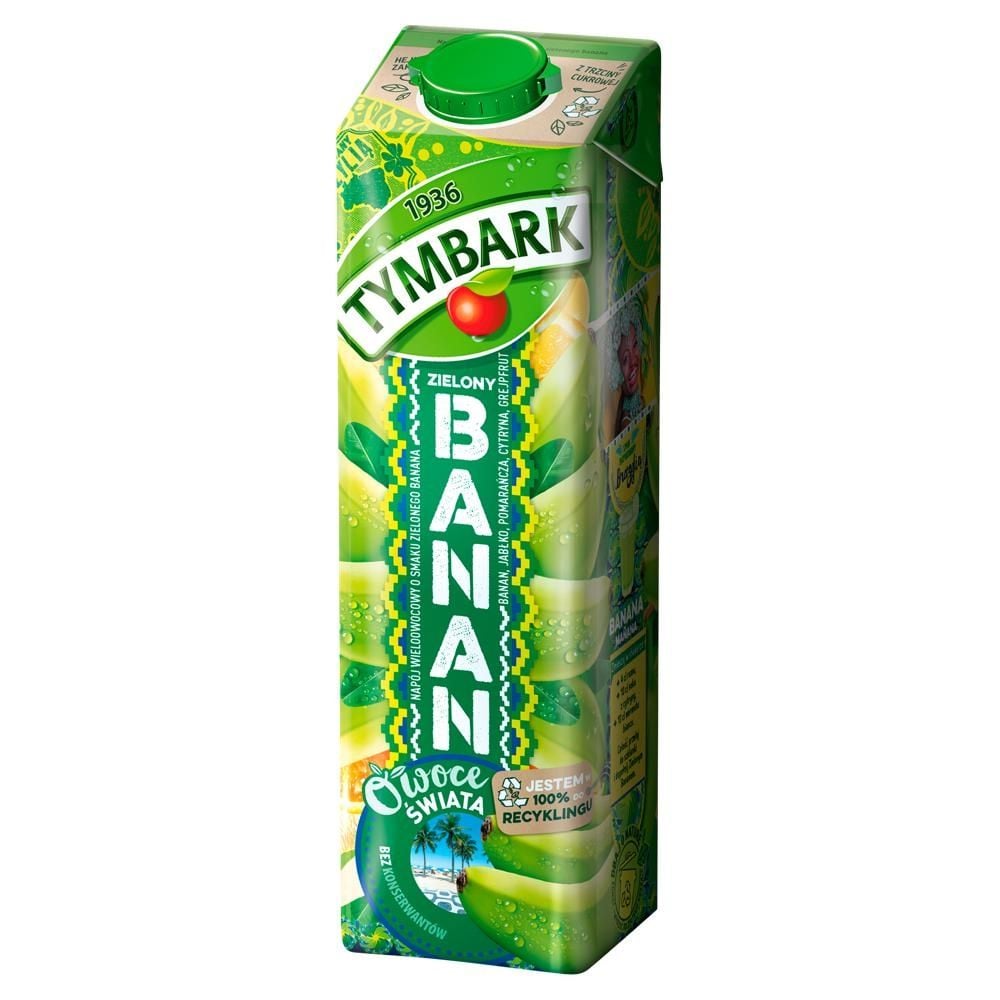 Tymbark Owoce Świata Napój wieloowocowy zielony banan 1 l