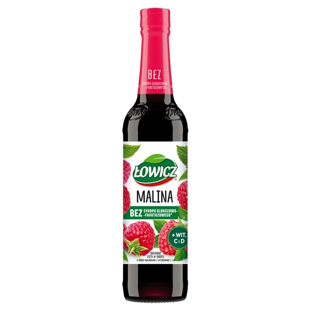 Łowicz Suplement diety w syropie o smaku malinowym 400 ml