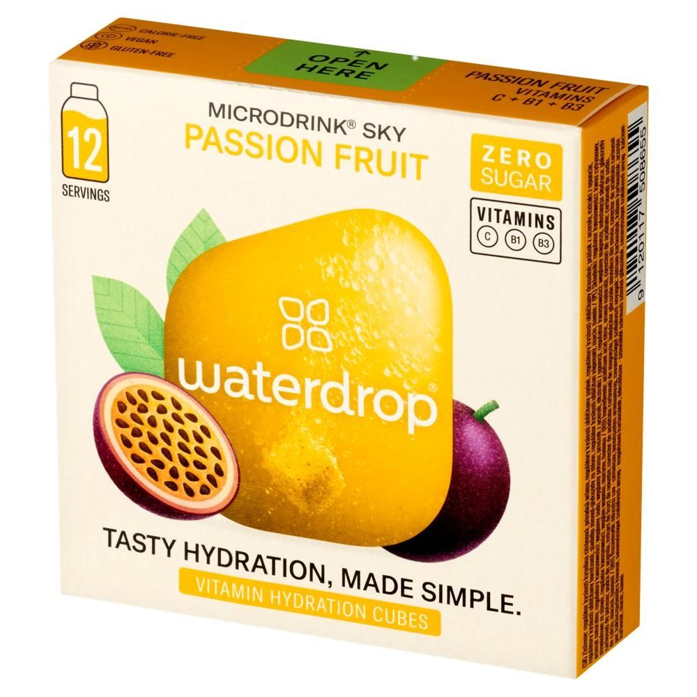 Waterdrop Microdrink Kostka musująca marakuja truskawka ananasowa opuncja 24,0 g (12 x 2,0 g)