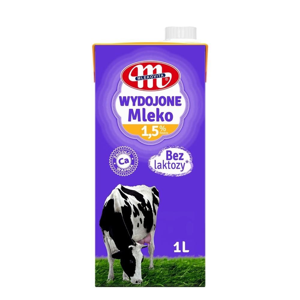 Mlekovita Wydojone mleko UHT bez laktozy 1,5% tłuszczu 1l