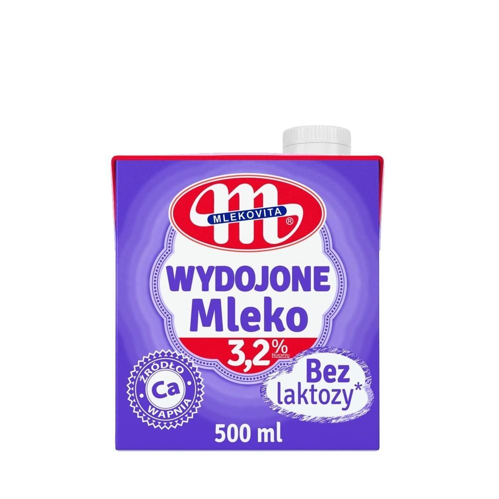 Mlekovita Wydojone mleko UHT bez laktozy 3,2% tł. 500ml
