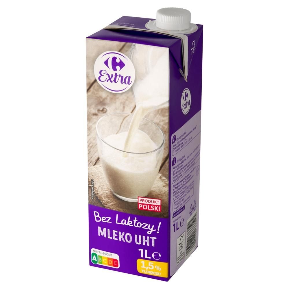 Carrefour Extra Mleko UHT bez laktozy 1,5 % 1 l