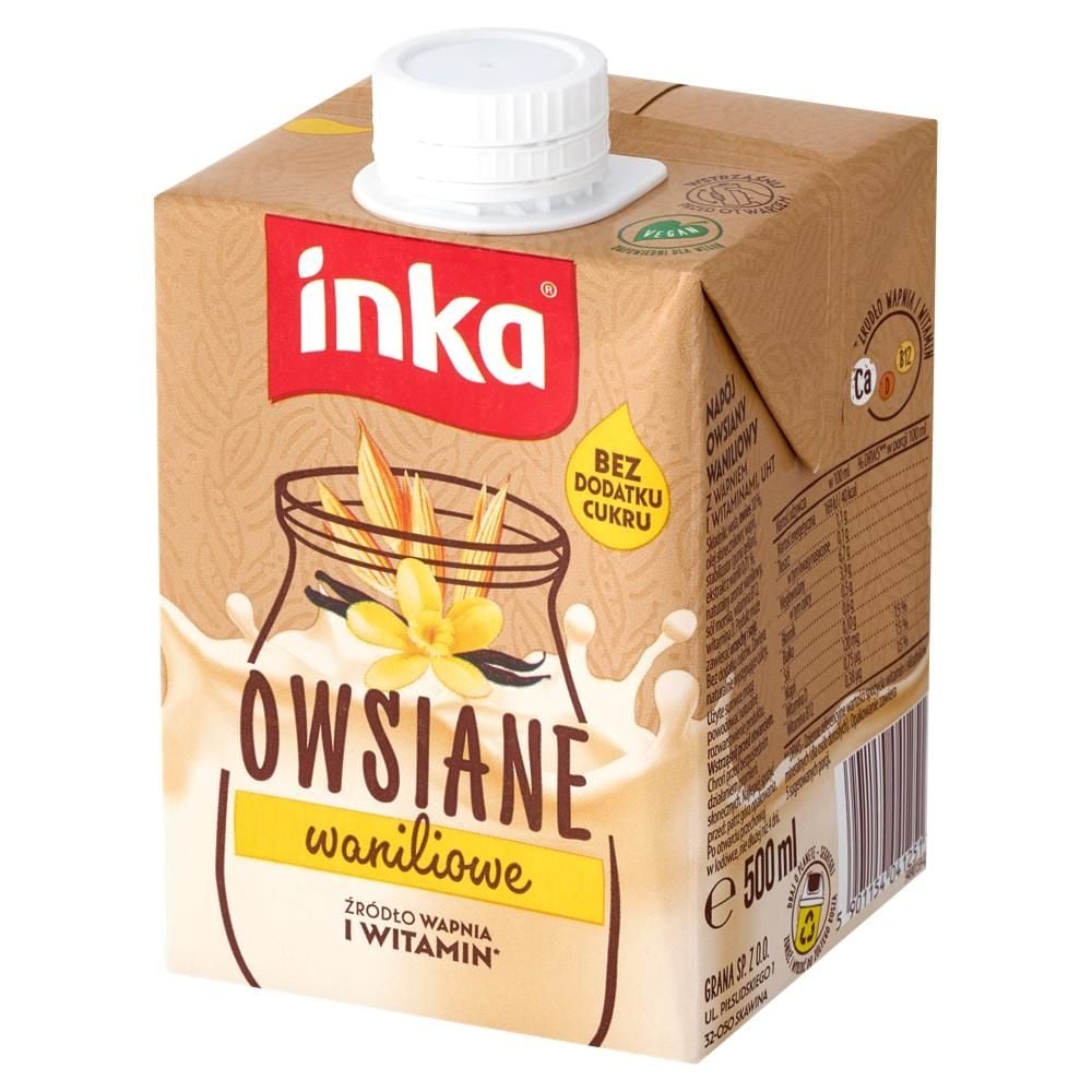 Inka Napój owsiany waniliowy z wapniem i witaminami 500 ml