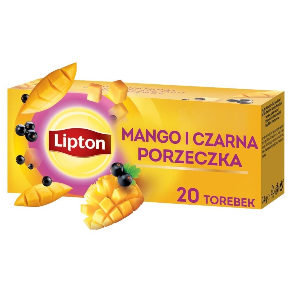 Lipton Herbatka owocowa mango i czarna porzeczka 34 g (20 torebek)