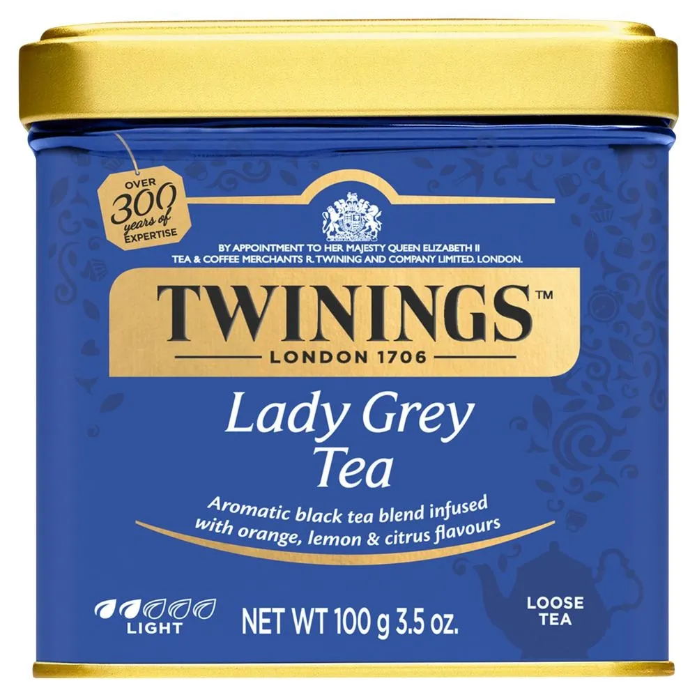 Twinings Lady Grey Czarna herbata liściasta z aromatem owoców cytrusowych 100 g
