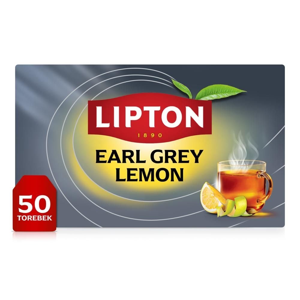 Lipton Earl Grey Lemon Herbata czarna aromatyzowana 100 g (50 torebek)