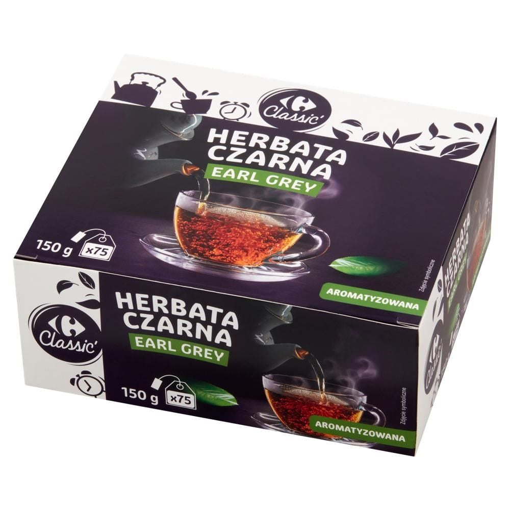 Carrefour Classic Earl Grey Herbata czarna 150 g (75 x 2 g)