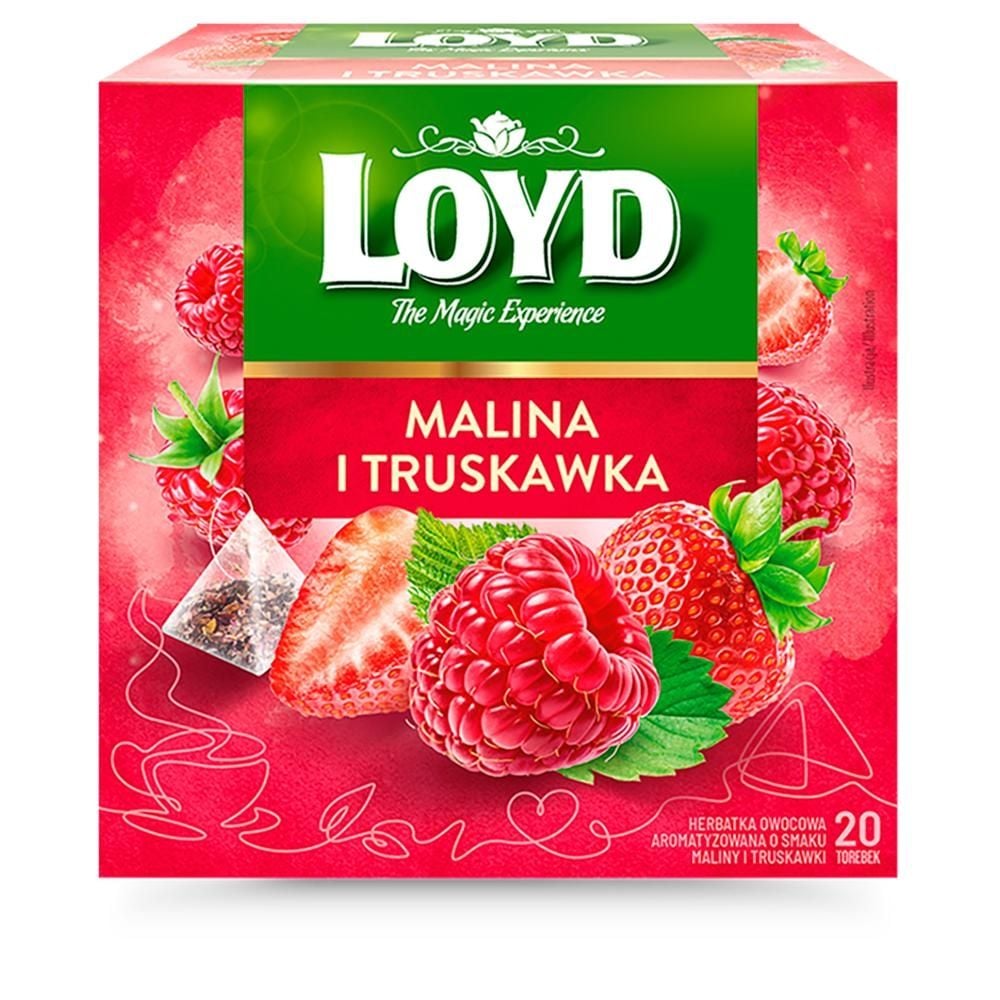Loyd Herbatka owocowa aromatyzowana malina i truskawka 40 g (20 x 2 g)
