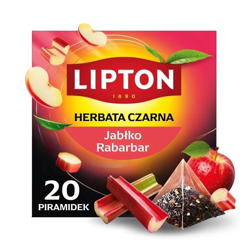 Lipton Apple Rhubarb Herbata czarna aromatyzowana 30 g (20 torebek)