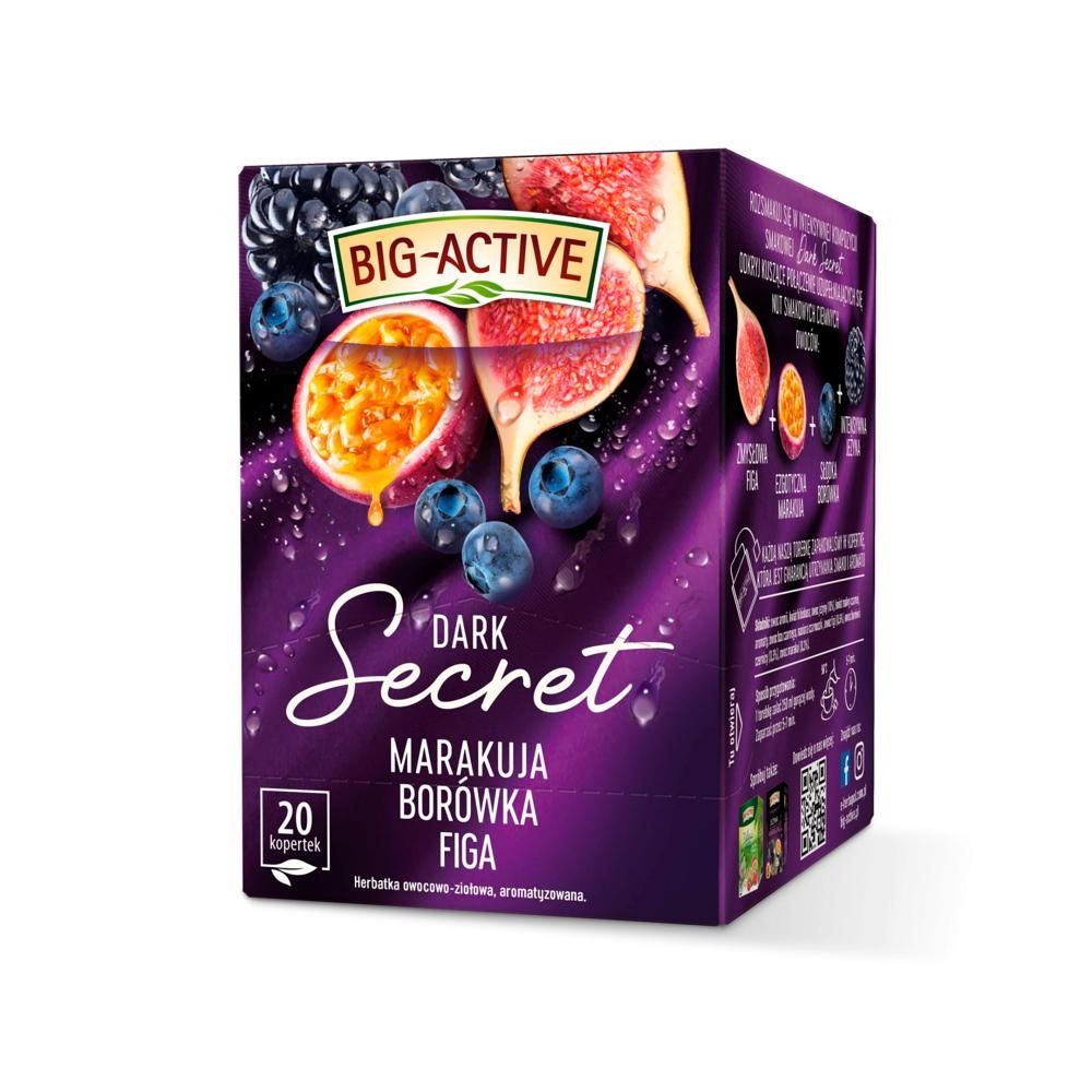 Big-Active Dark Secret Herbatka owocowo-ziołowa marakuja borówka figa 45 g (20 x 2,25 g)