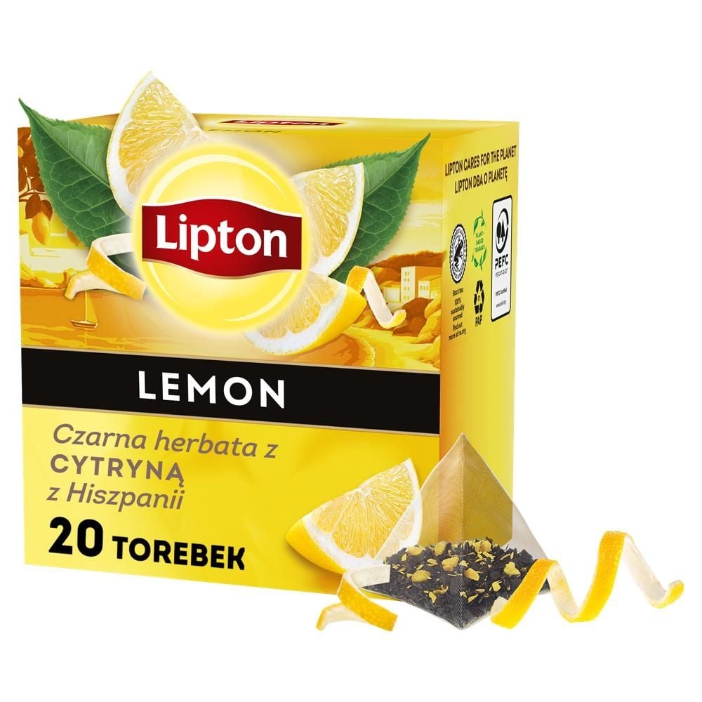 Lipton Discovery Lemon Czarna herbata z cytryną z Hiszpanii 34 g (20 torebek)