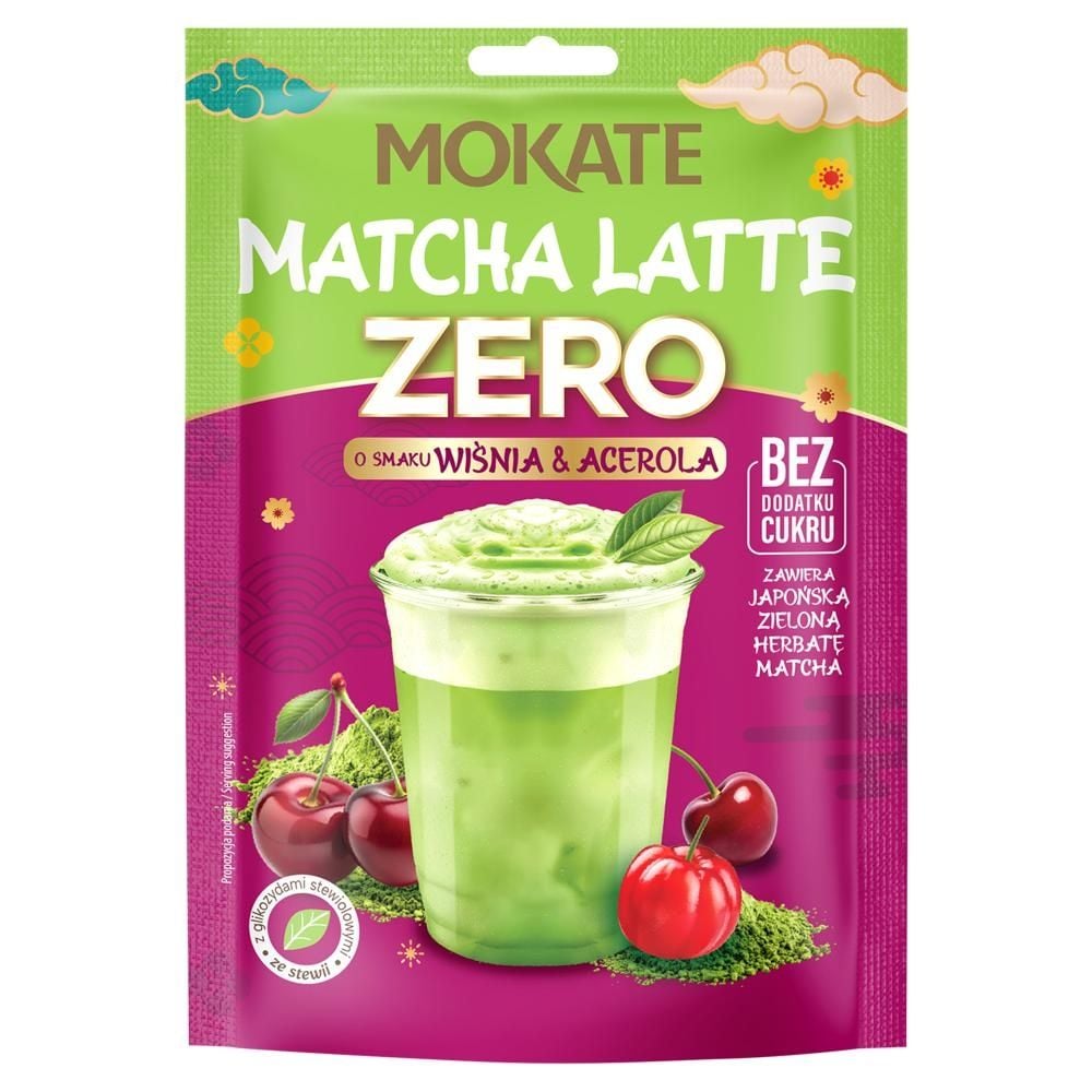 Mokate Matcha latte zero o smaku wiśnia & acerola 20 g