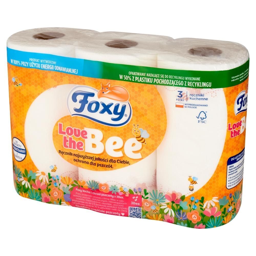 Foxy Love the Bee Ręczniki kuchenne 3 rolki