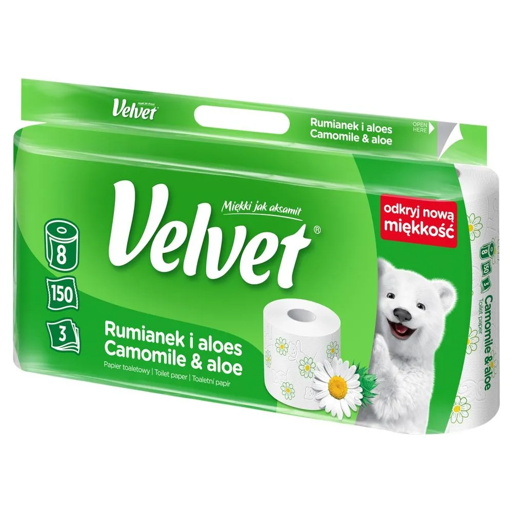 Velvet Papier toaletowy rumianek i aloes 8 rolek