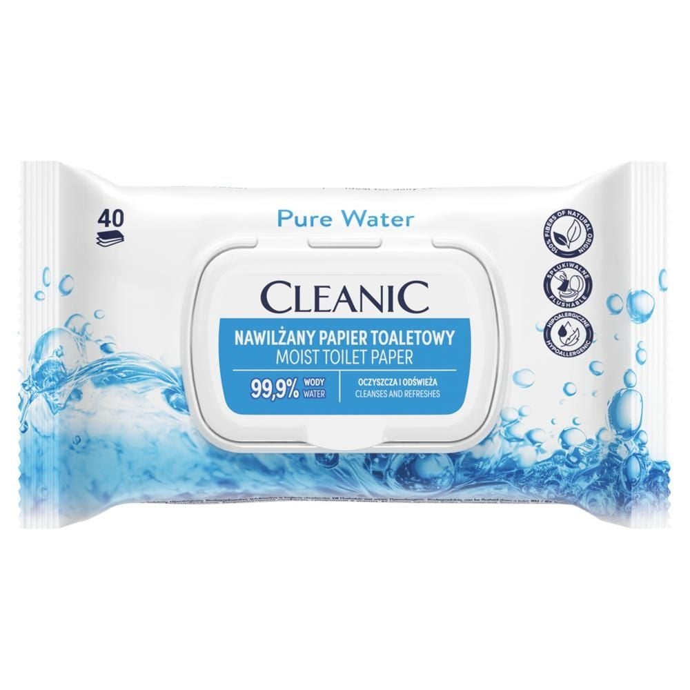 Cleanic Pure Water Nawilżany papier toaletowy 80 sztuk