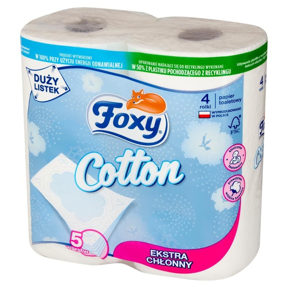 Foxy Cotton Papier toaletowy 4 rolki