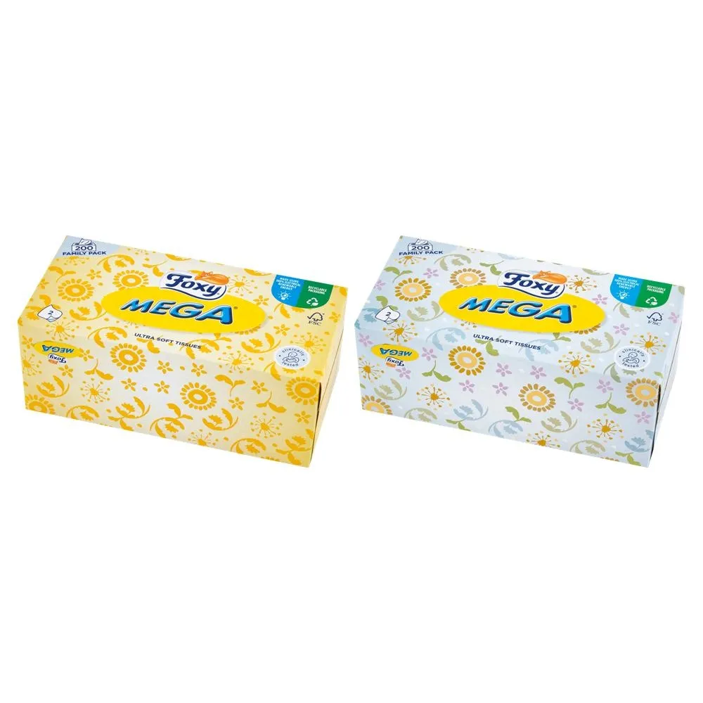 Foxy Mega Ultra Soft Chusteczki higieniczne 200 sztuk