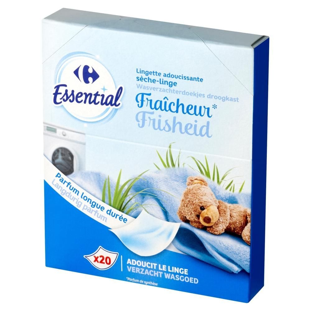 Carrefour Essential Chusteczka zmiękczająca do tkanin 20 sztuk