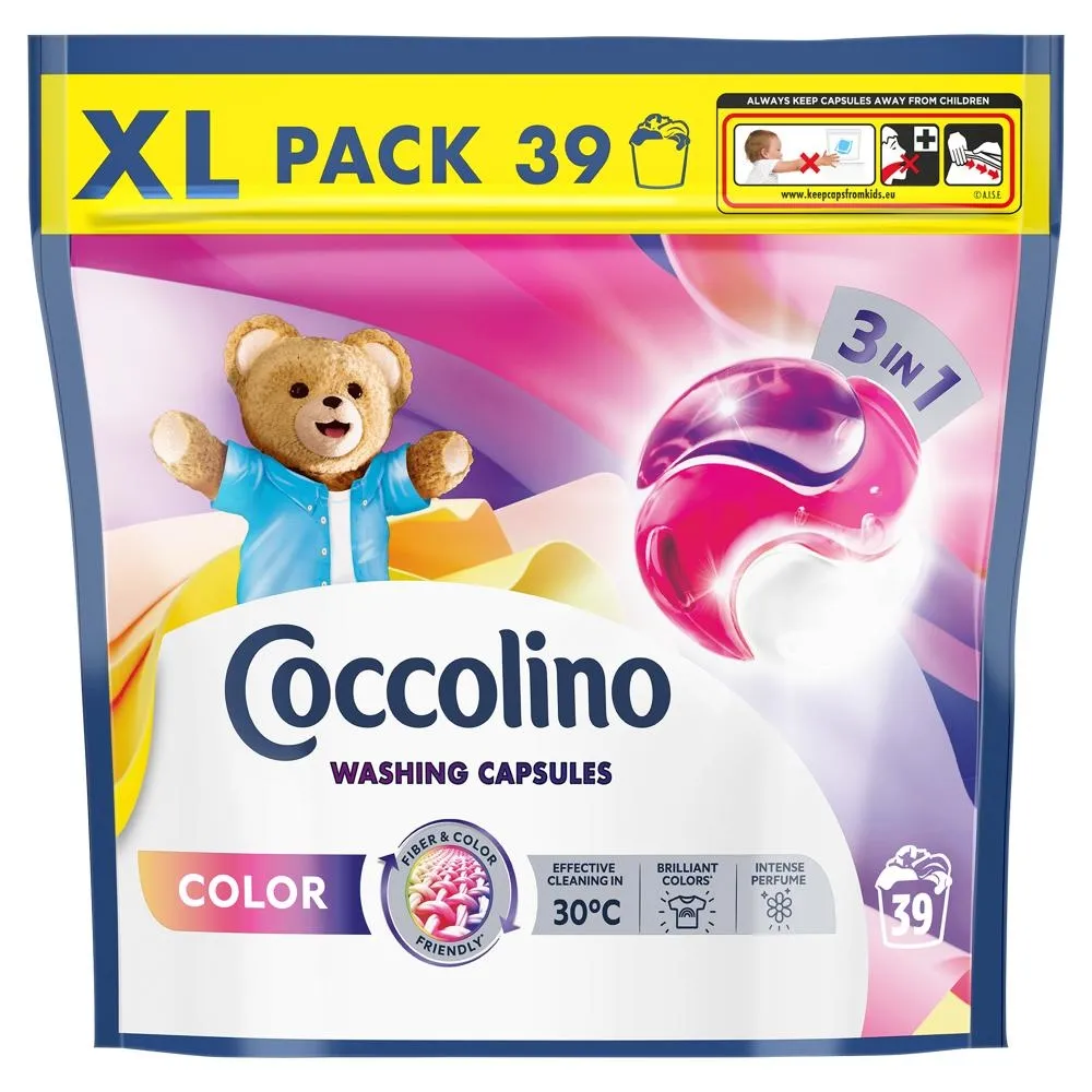 Coccolino XL Kapsułki 3w1 do prania kolorowych tkanin 674,7 g (39 prań)