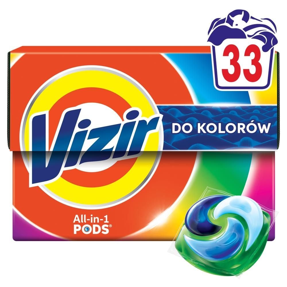 Vizir PODS, Kapsułki Do Prania Kolorowych Tkanin, 33 Prań