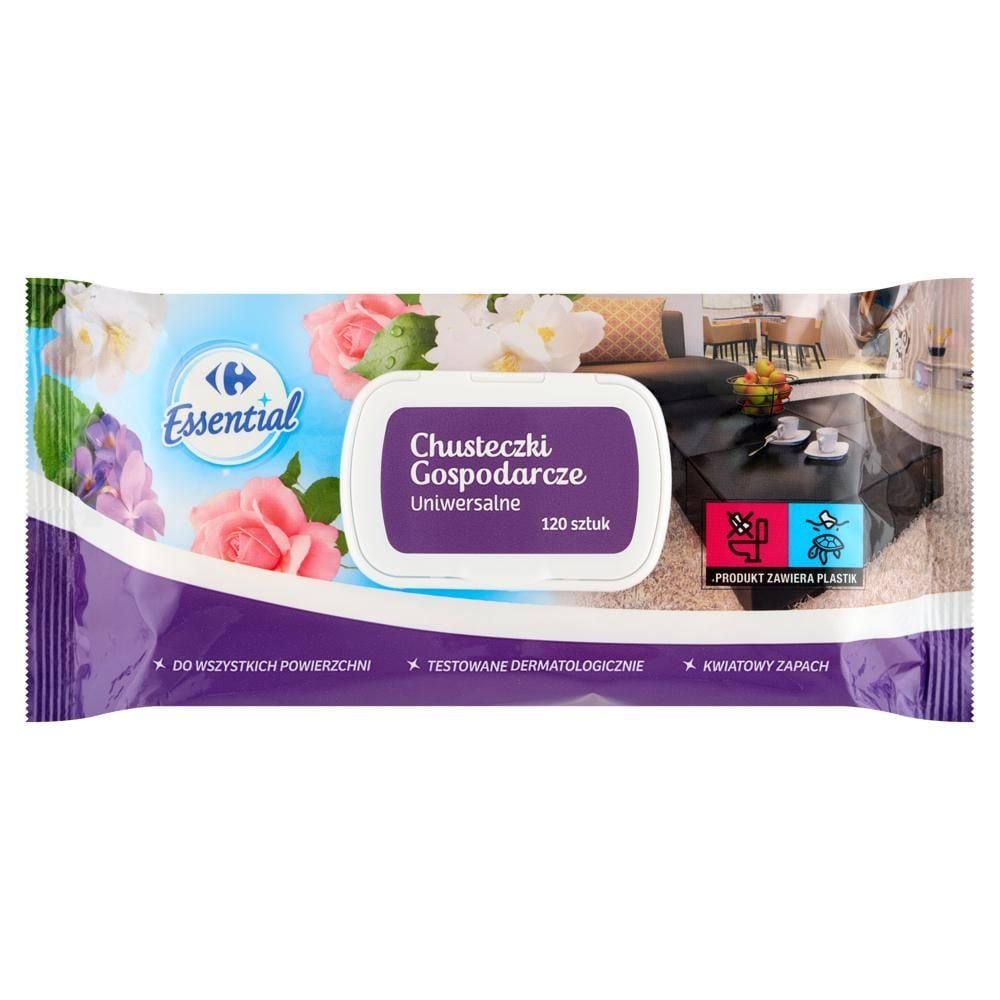 Carrefour Essential Chusteczki gospodarcze uniwersalne 120 sztuk