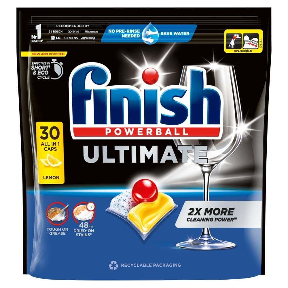 Finish Ultimate Lemon Kapsułki do mycia naczyń w zmywarce 387 g (30 sztuk)