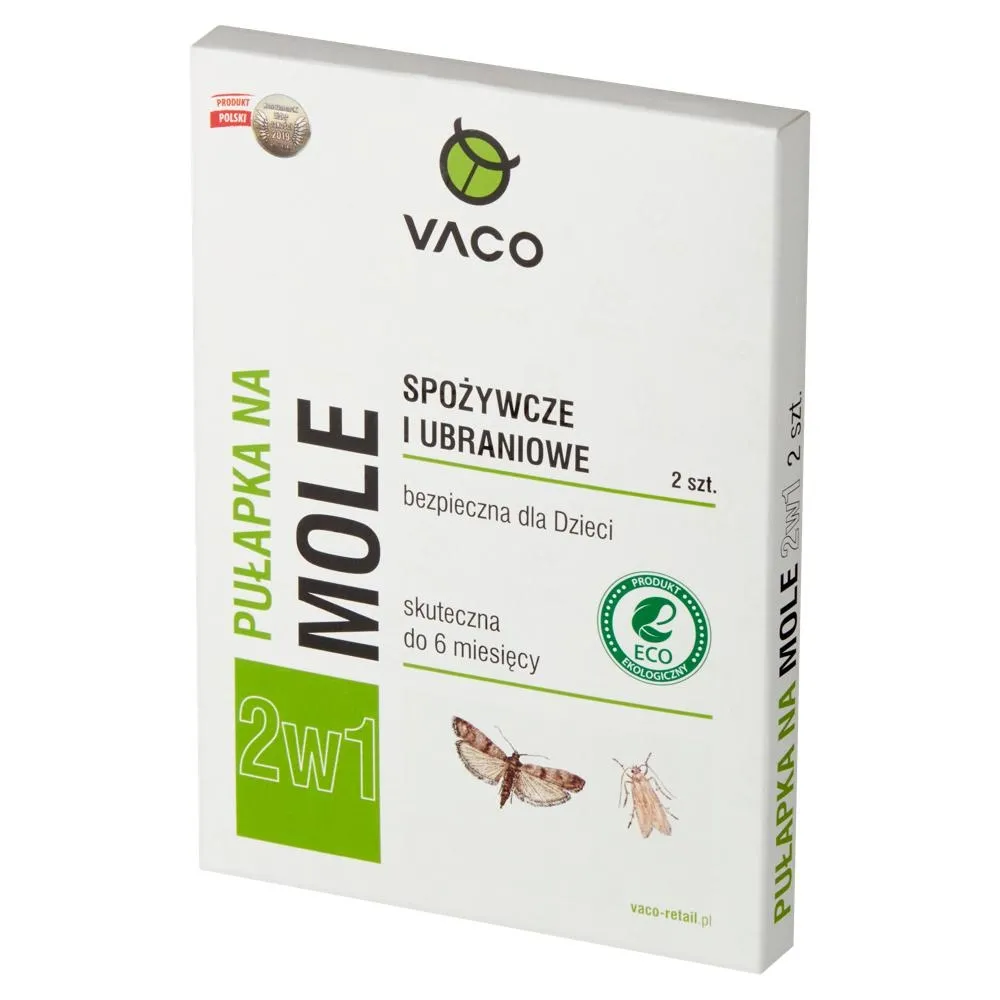 Vaco 2w1 Pułapka na mole spożywcze i ubraniowe 2 sztuki