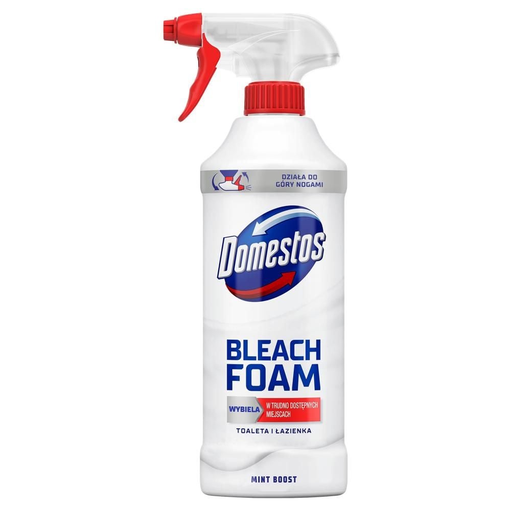 Domestos Mint Boost Czyszcząca piana z wybielaczem toaleta i łazienka 435 ml
