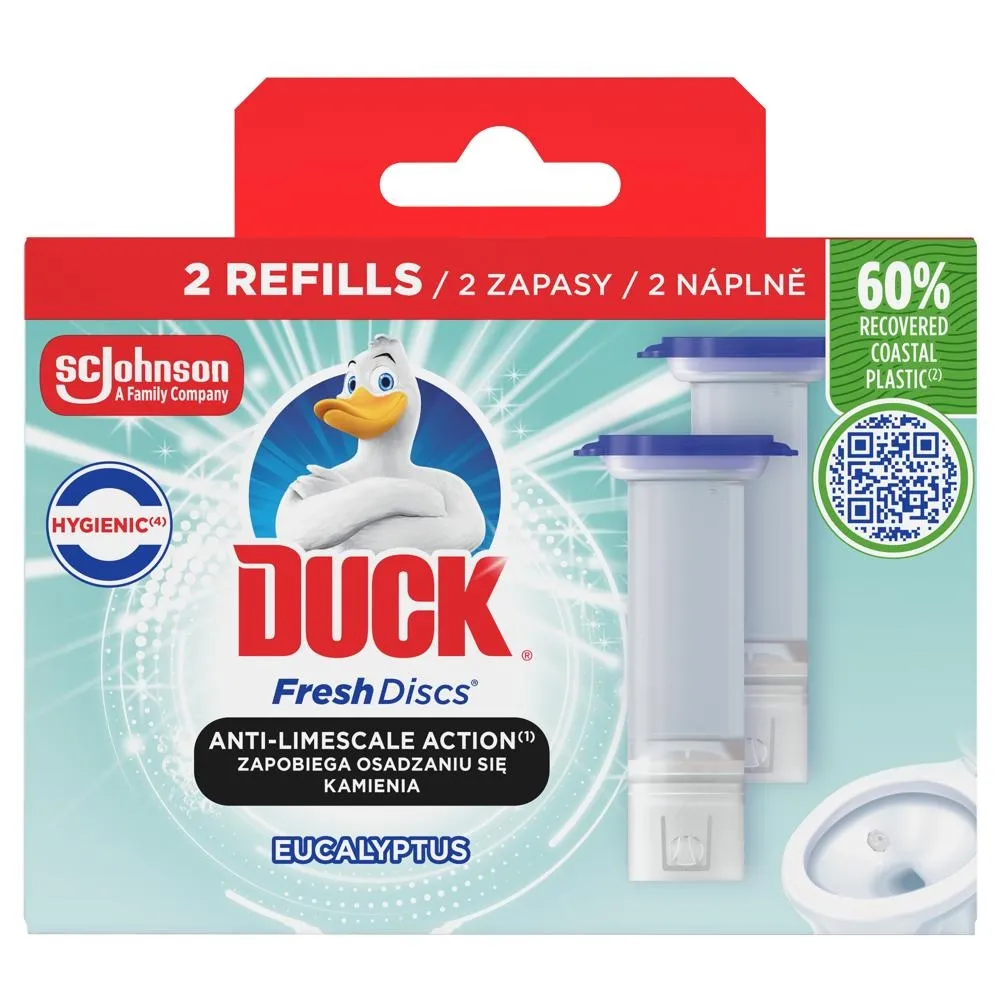 Duck Fresh Discs Żelowy krążek do toalety o zapachu eukaliptusowym 72 ml (2 x 36 ml)