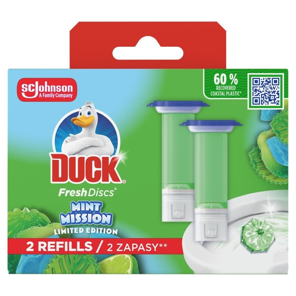 Duck Fresh Discs Mint Mission Żelowy krążek do toalety podwójny zapas 72 ml (2 x 36 ml)