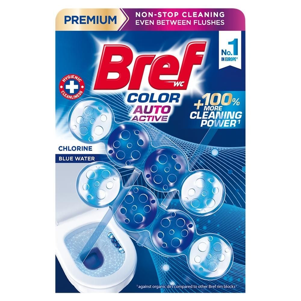 Bref WC Color Auto Active Chlorine Zawieszka myjąco-zapachowa do WC 2 x 50 g