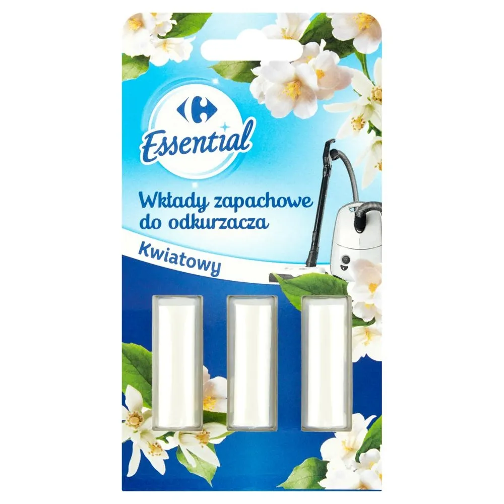 Carrefour Essential Wkłady zapachowe do odkurzacza kwiatowy 3 sztuki