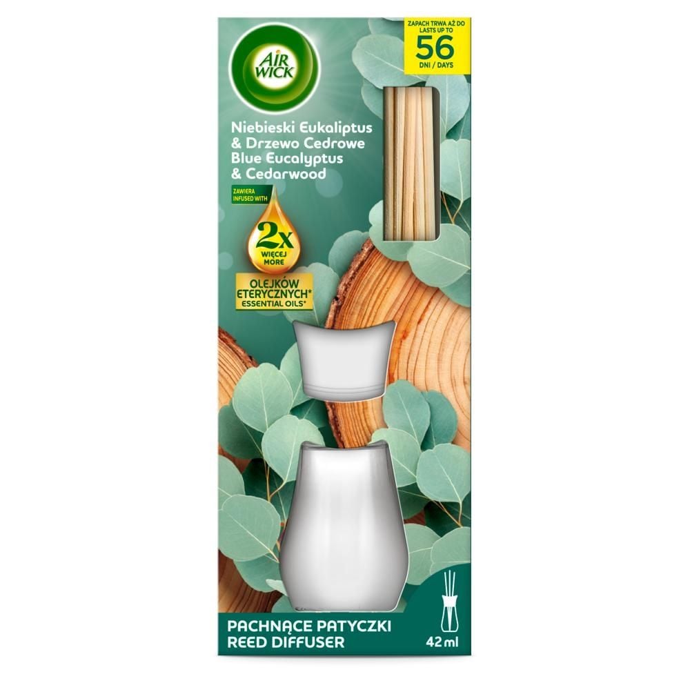 Air Wick Pachnące patyczki niebieski eukaliptus & drzewo cedrowe 42 ml