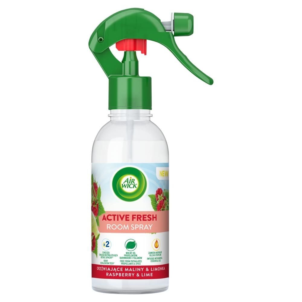 Air Wick Active Fresh Odświeżacz powietrza w sprayu orzeźwiające maliny & limonka 237 ml