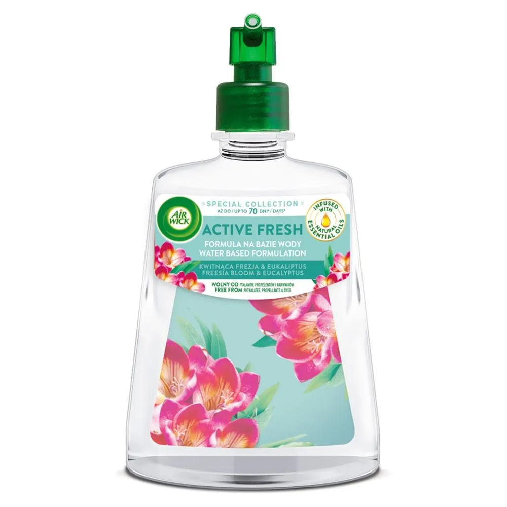 Air Wick Active Fresh Automatyczny odświeżacz powietrza kwitnąca frezja & eukaliptus 228 ml