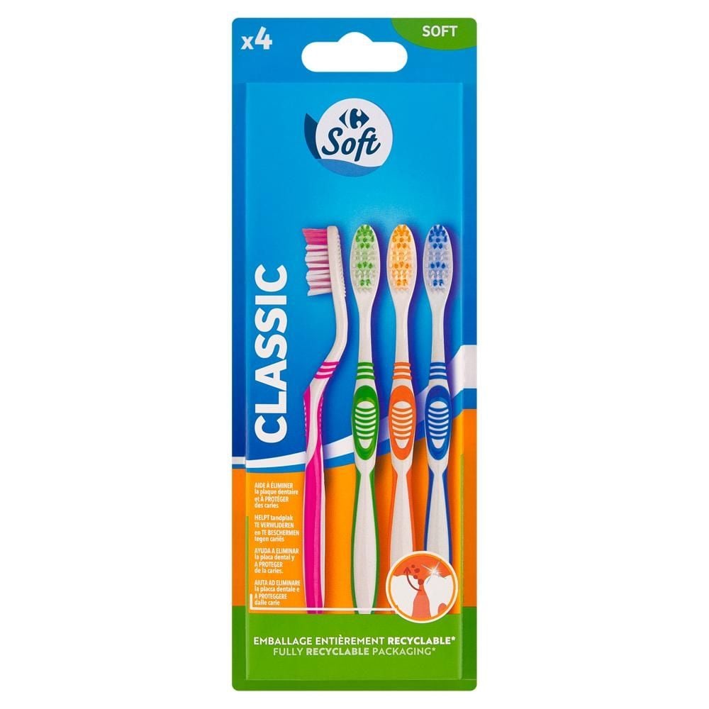 Carrefour Soft Soft Szczoteczka do zębów 4 sztuki