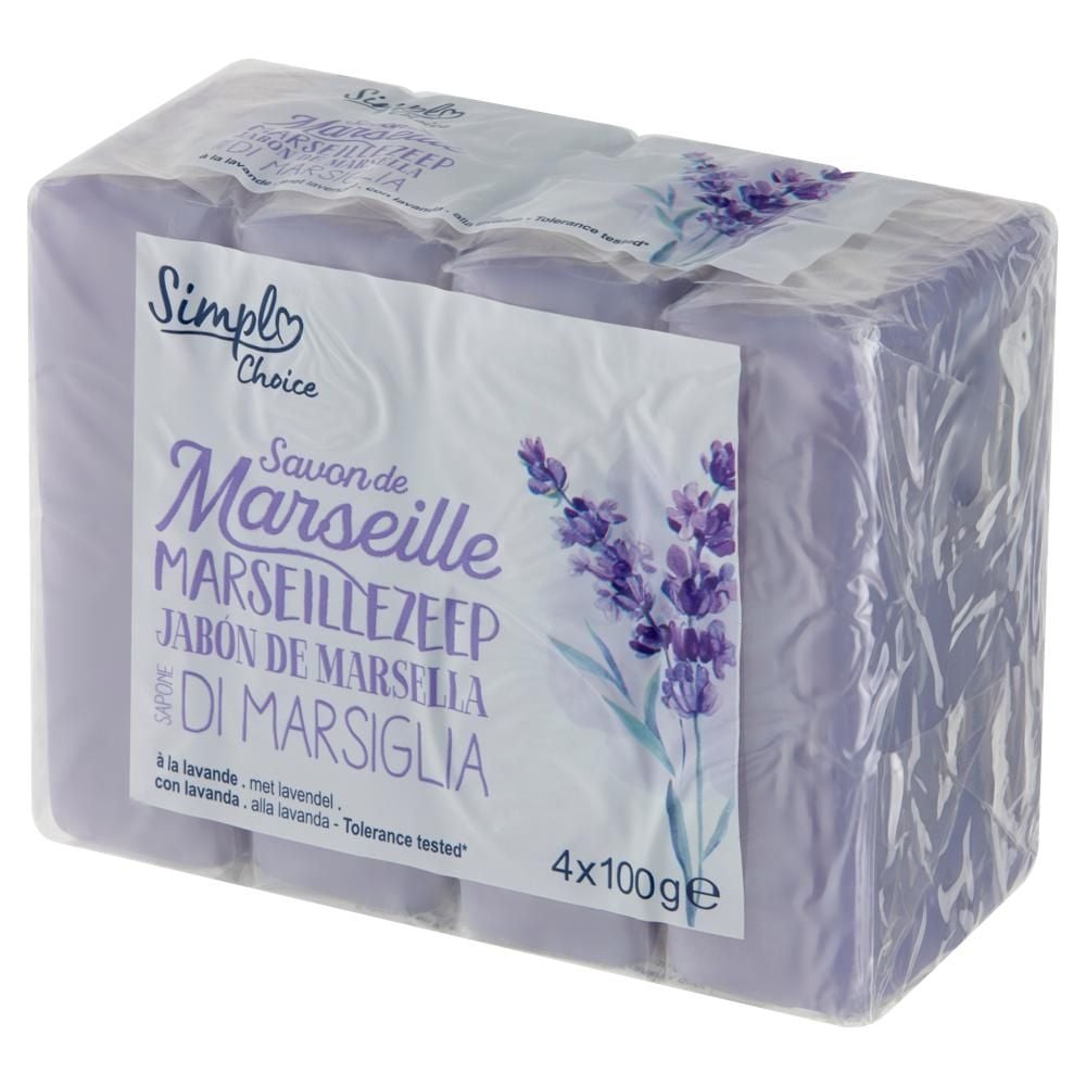 Simpl Mydło marsylskie z ekstraktem z lawendy 4 x 100 g