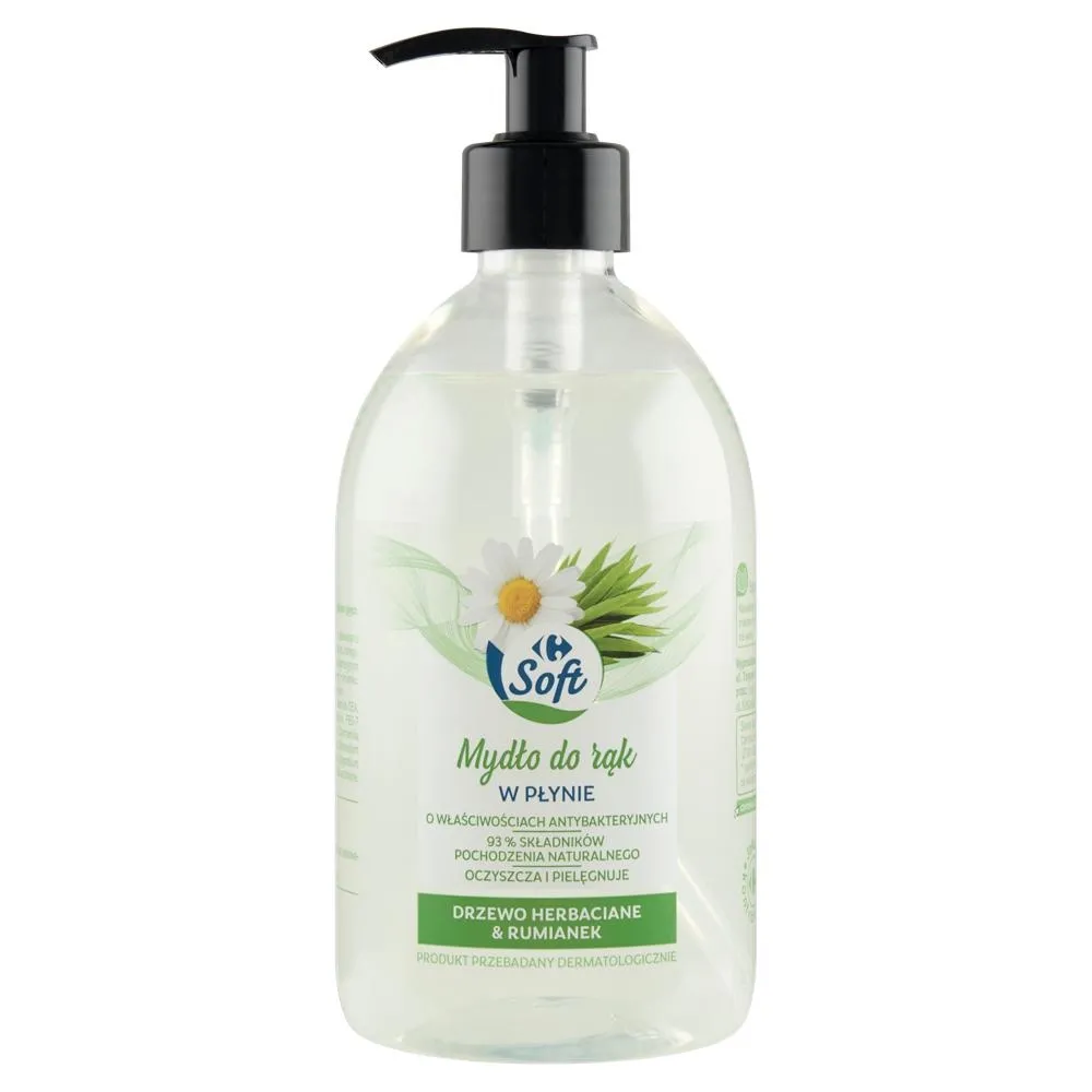 Carrefour Soft Mydło do rąk w płynie drzewo herbaciane & rumianek 500 ml