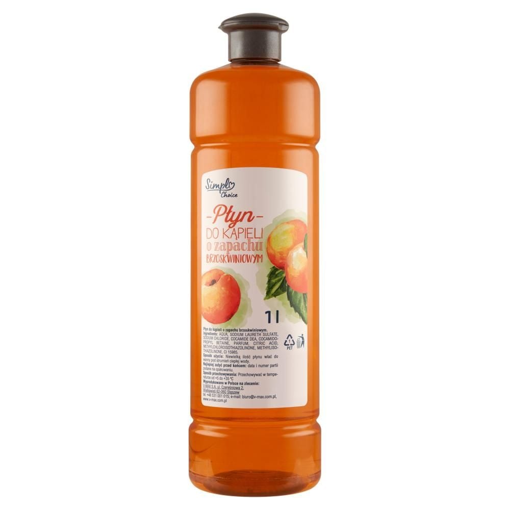 Simpl Choice Płyn do kąpieli o zapachu brzoskwiniowym 1 l