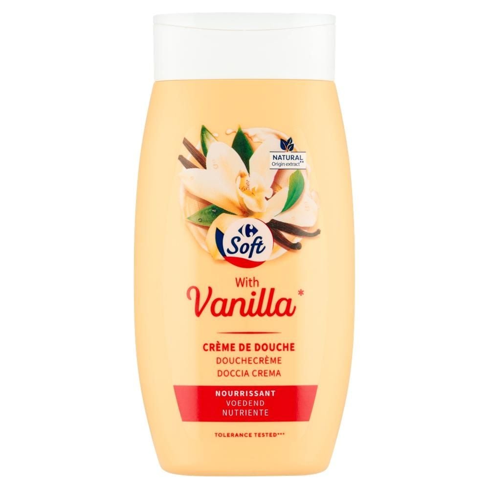 Carrefour Soft Krem pod prysznic z ekstraktem waniliowym 250 ml