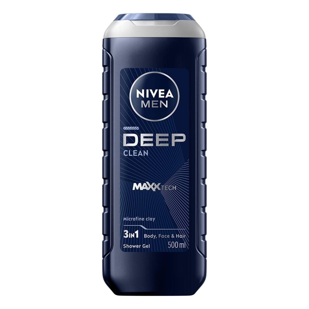 Nivea MEN Deep Clean ŻEL POD Prysznic DO Ciała, Twarzy I Włosów 500 ml