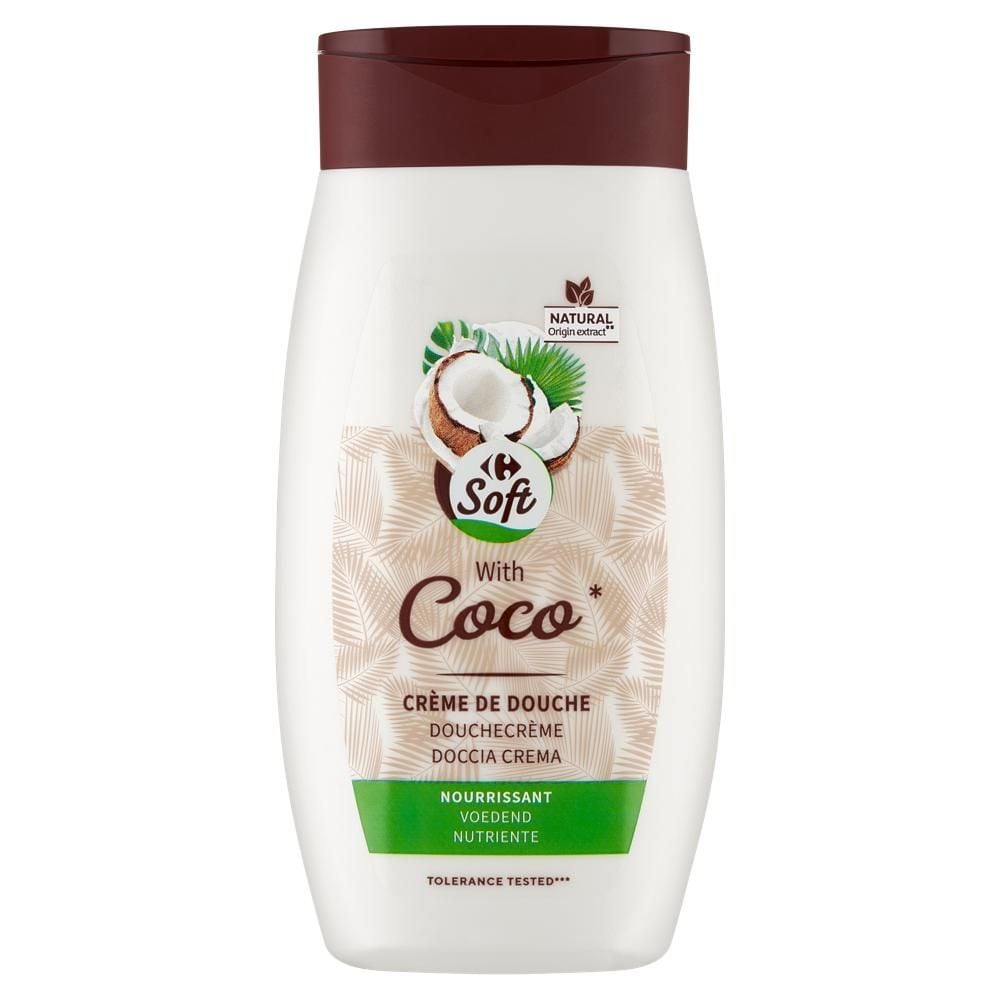 Carrefour Soft Krem pod prysznic z ekstraktem z kokosa 250 ml