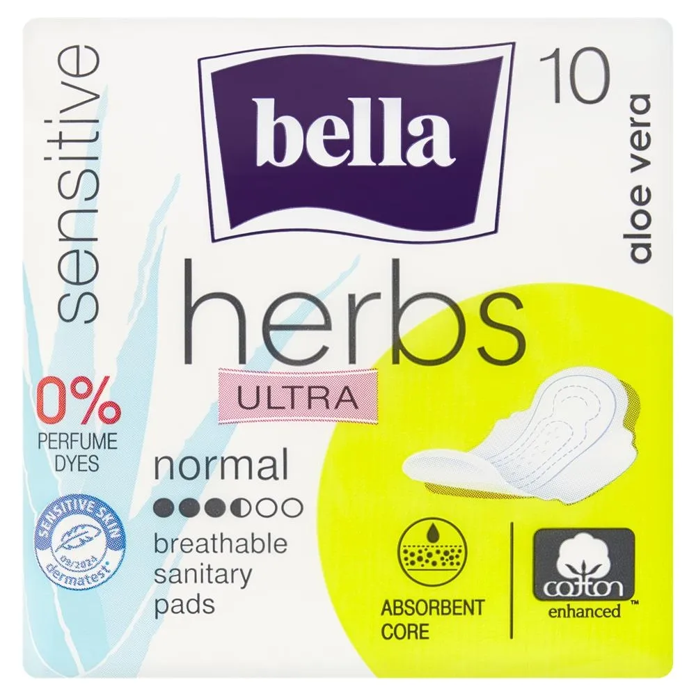 Bella Herbs Ultra Sensitive Aloe Vera Normal Podpaski higieniczne 10 sztuk