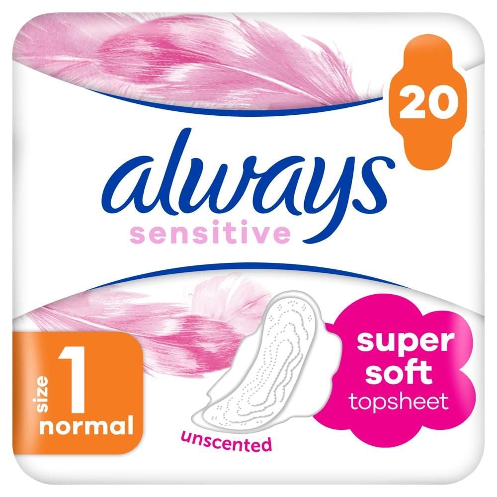Always Ultra Sensitive Normal Plus (rozmiar 1) Podpaski ze skrzydełkami, 16 sztuk