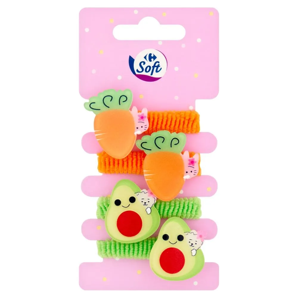 Carrefour Soft Frotki do włosów dekor 4 sztuki